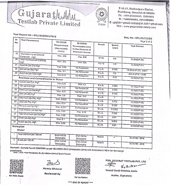 The product is produced by the applicant by adding minerals to purified water at the manufacturing facility