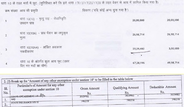The relevant extract from the intimation is extracted