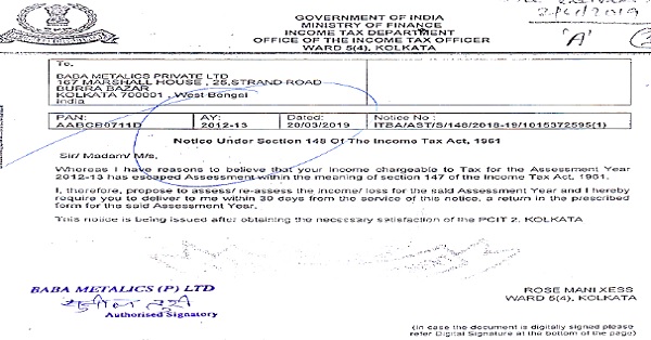 U-S 148 of the Act was issued originally on 20.03.2019