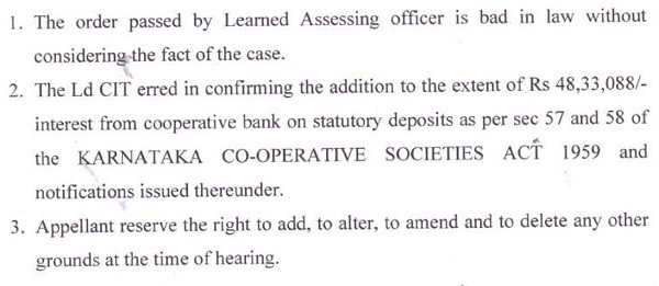 following grounds of appeal