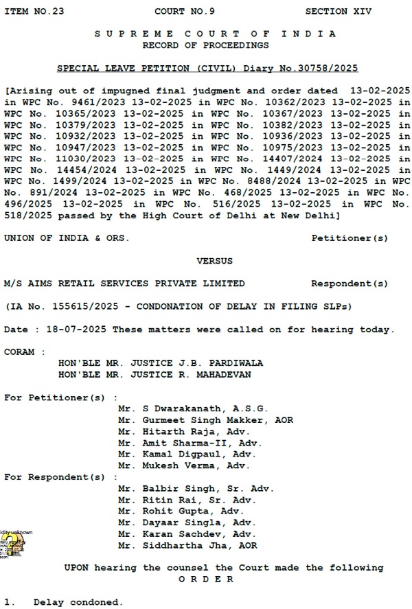judgement of the Hon'ble Supreme Court dated 18.07.2025 is given below