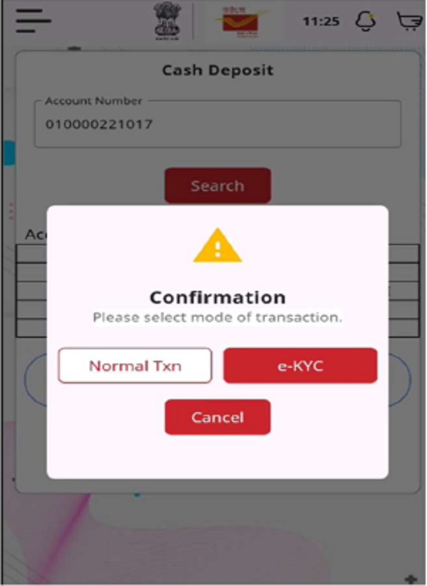 CIF of the account number entered is an e-KYC CIF