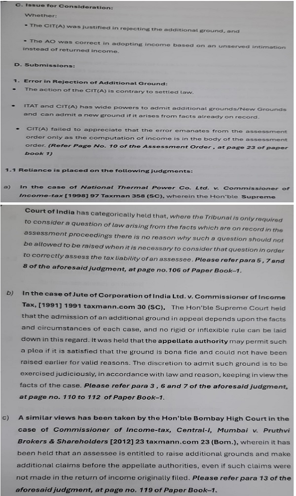 Error in Rejection of Additional Ground