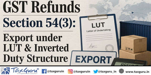 GST Refunds Section 54(3) Export under LUT & Inverted Duty Structure