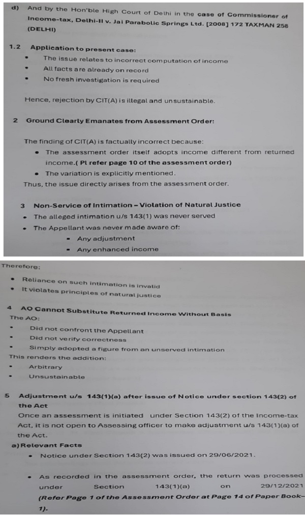 Ground Clearly Emanates From Assessment Order