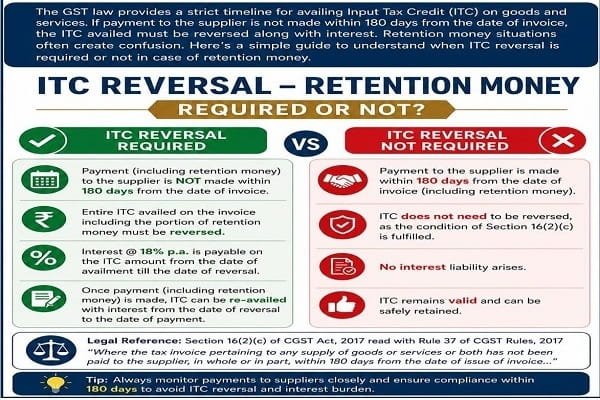 ITC Reversal - Retrention Money
