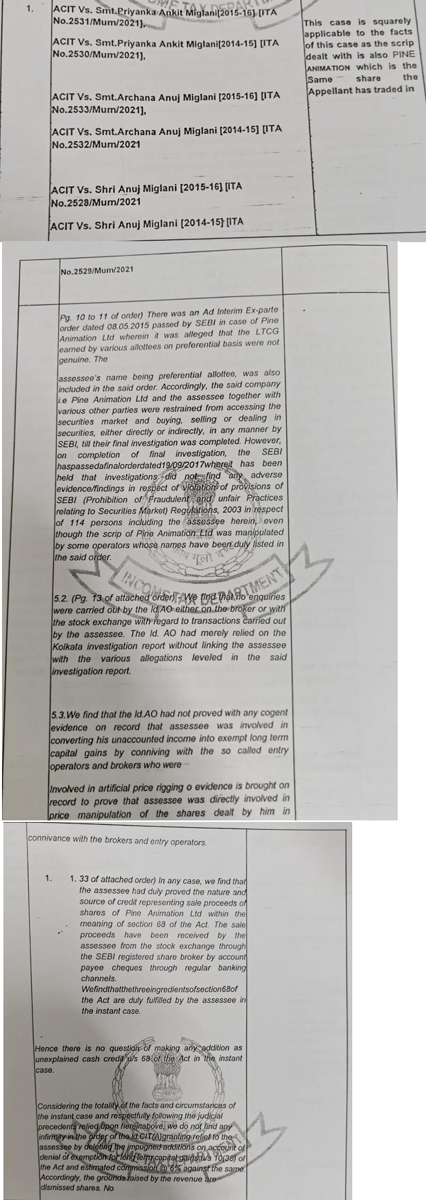 Issue are also relied upon by under signed-