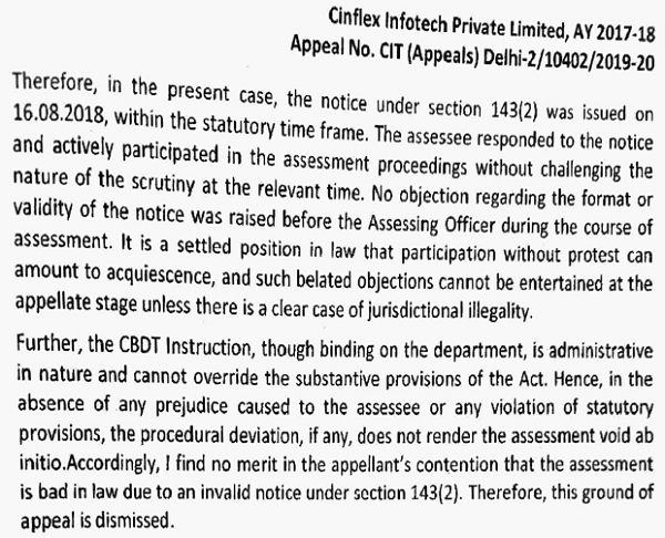 Notice Under Sevtion 143(2)