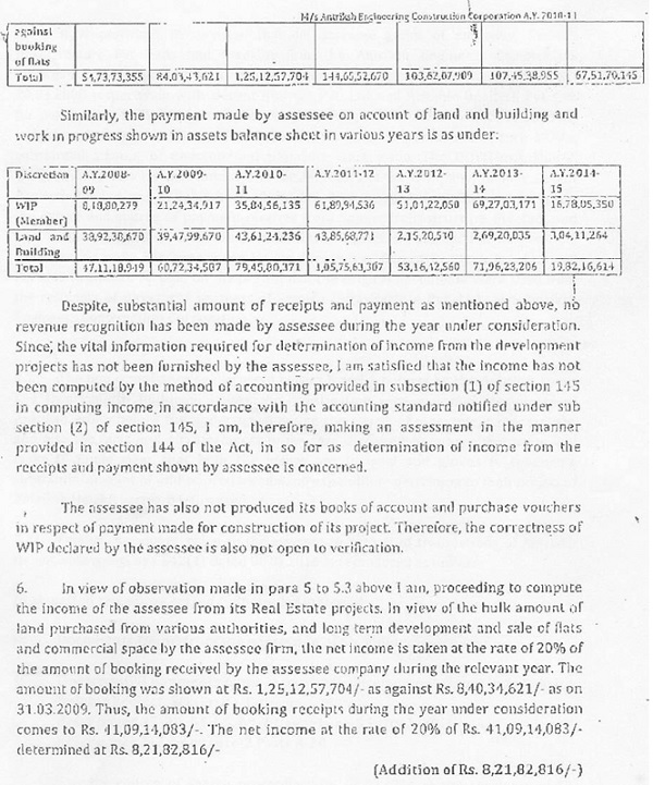 Questioning the method of revenue recognition followed by the assessee, a show cause notice was issued