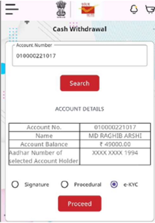 Select the option e-KYC