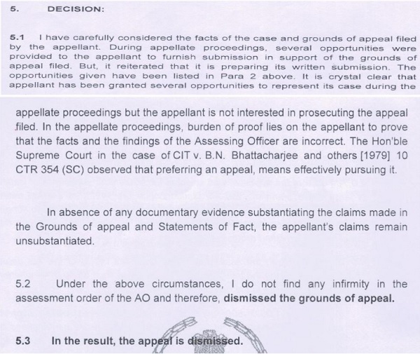 The assessee was filing adjournment