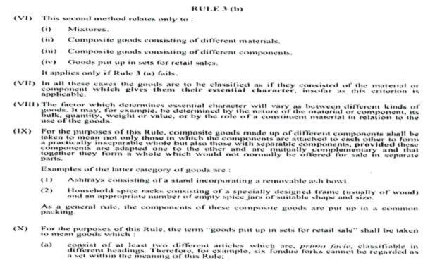 The relevant portion of the HSN Explanatory Notes to Rule 3(b) of GRI is extracted below