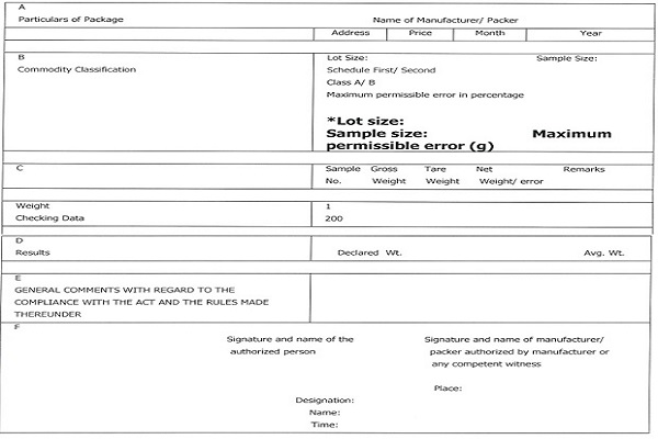 Weight Checking — Data Sheet