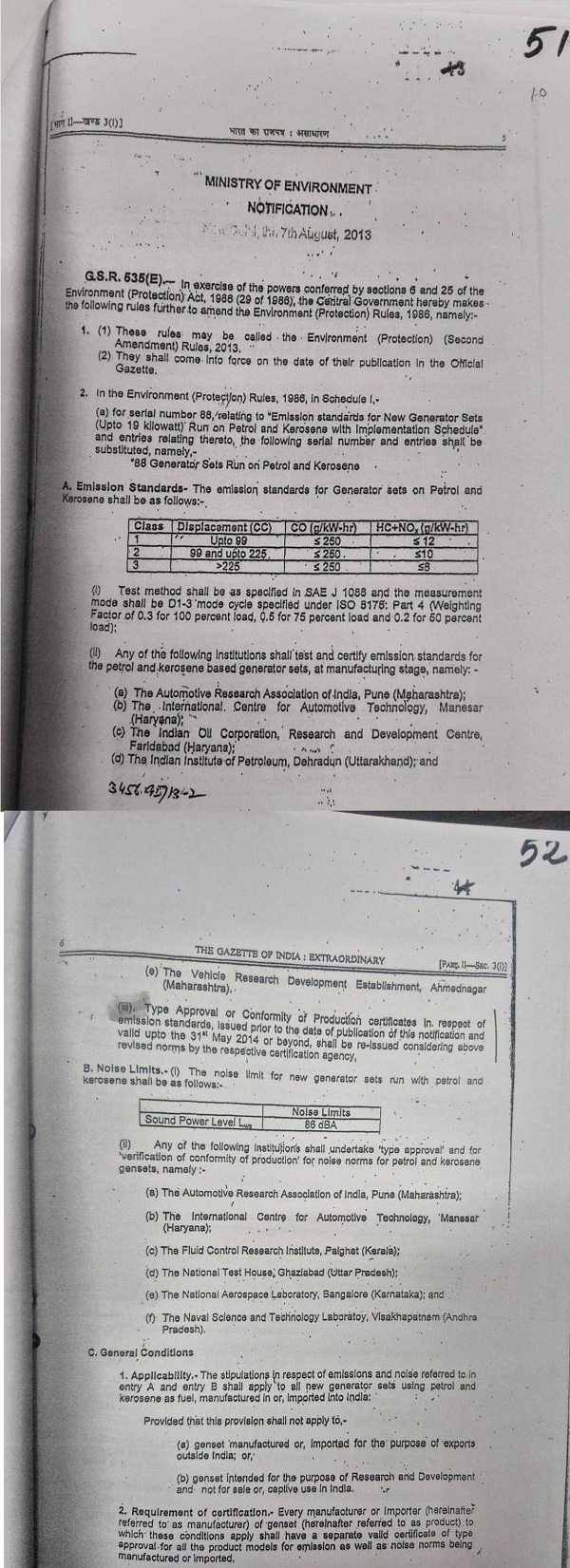 above documents forming part of Notification
