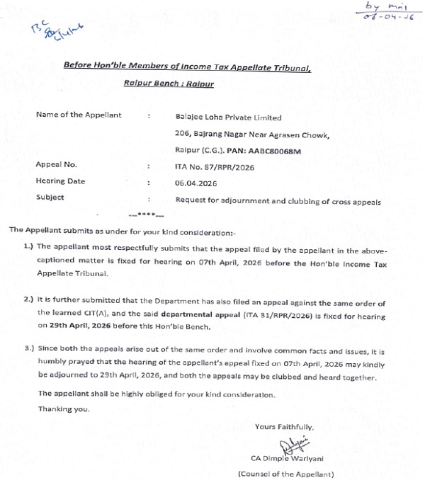 consolidation of Revenue's appeal
