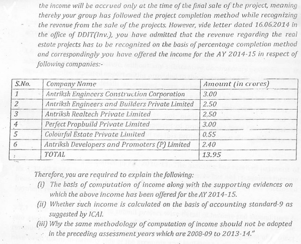 the policy regarding recognition of revenue in the books of account were sought