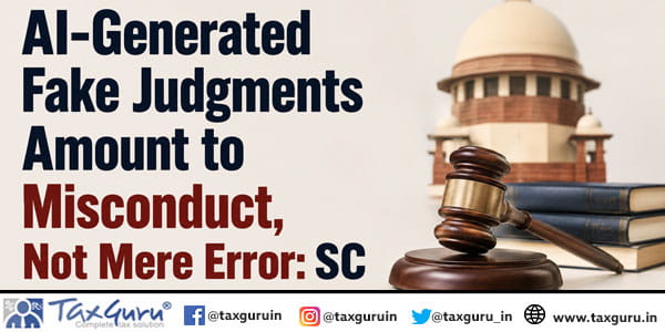 AI-Generated Fake Judgments Amount to Misconduct, Not Mere Error: SC