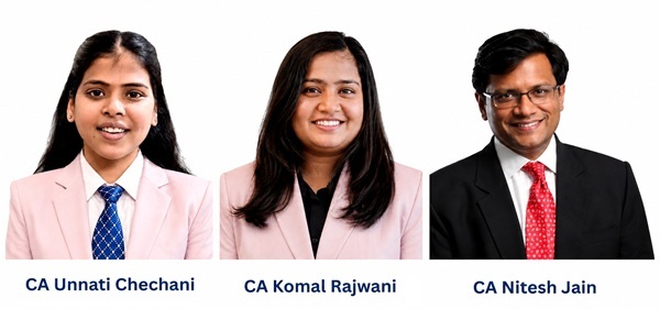 CA Nitesh Jain CA Komal Rajwani CA Unnati Chechani New