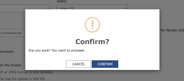 Click on the CONFIRM button to save the Scrutiny Officer role details