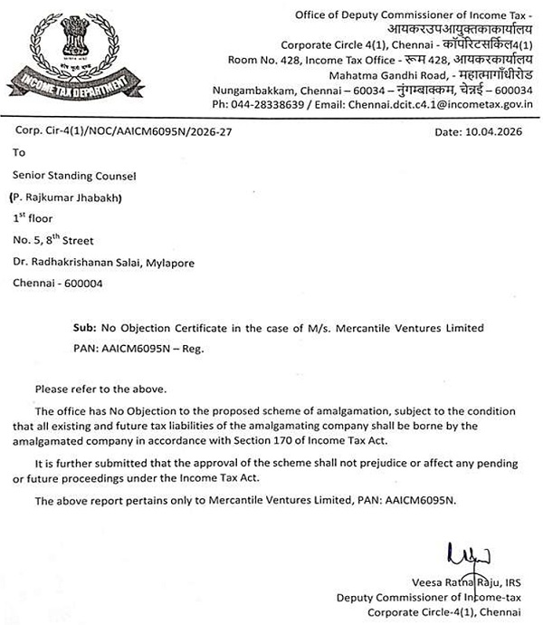 It is stated that the office has no objections to the proposed scheme of amalgamation