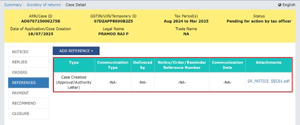 References Folder along with the uploaded document
