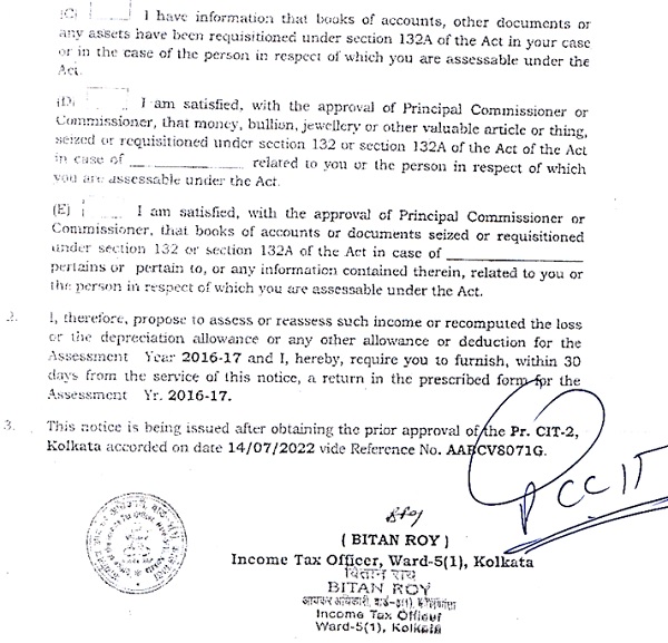 assessee has raised a legal issue challenging the validity of approval granted