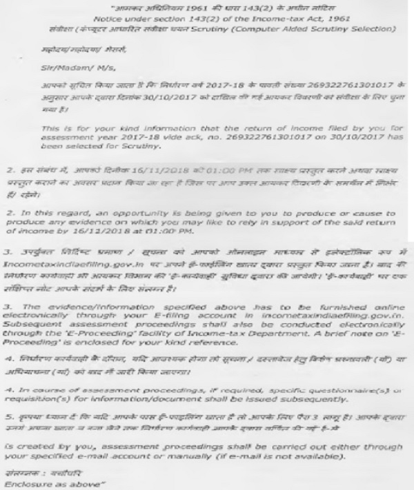 particularly the notice was issued u-s 143(2)