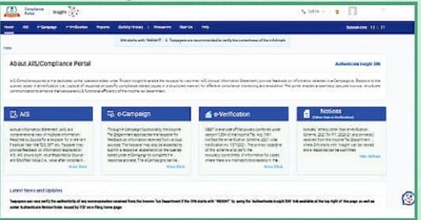 AIS Portal Home Page