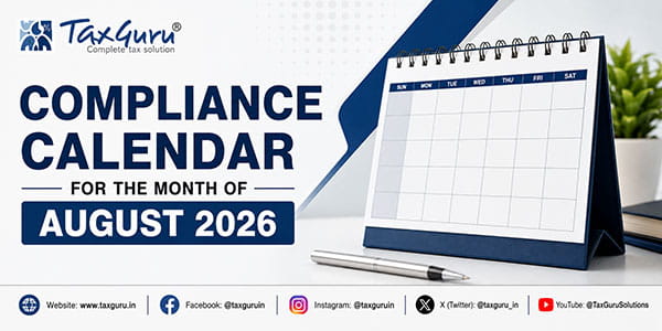 Compliance Calendar for the Month of August 2026