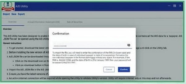 Figure 13- Enter password to import JSON successfully