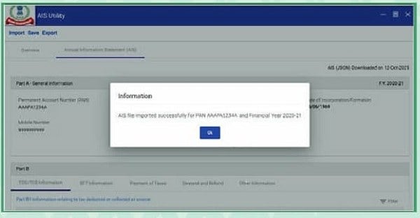 Figure 14- JSON file imported successfully