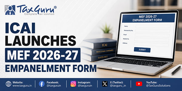 ICAI Launches MEF 2026-27 Empanelment Form