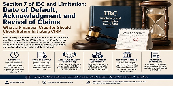 Section 7 of IBC and Limitation: Date of Default, Acknowledgment and Revival of Claims