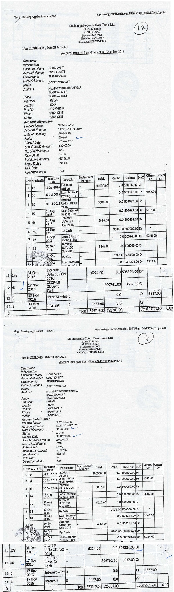 Page nos.12 to 15 of the paper book as under