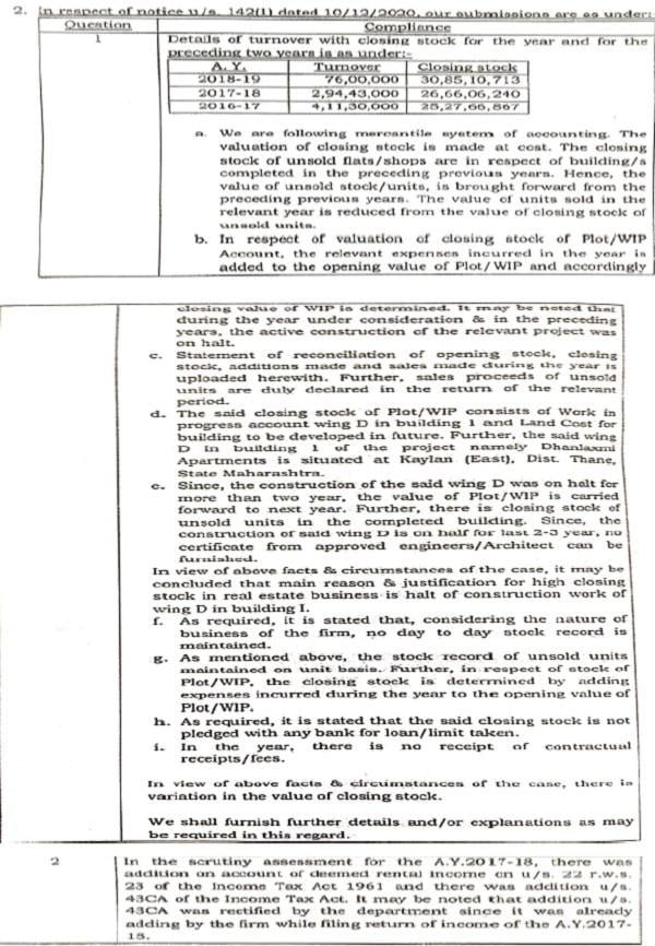 Reply to Point No. 17 is as under