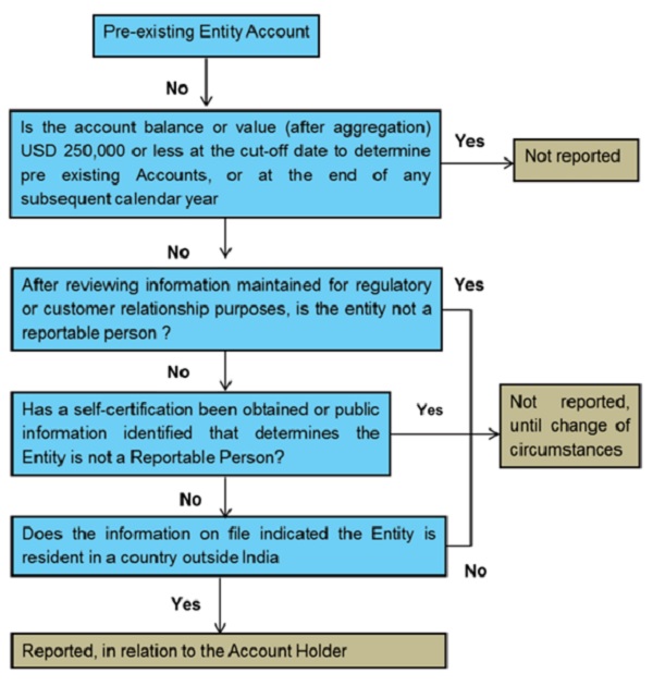 The detailed process of due diligence to establish whether an entity is a Reportable Person can be depicted