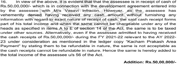 ITAT Hyderabad Deletes JDA Additions Under Section 56 for Lack of Corroboration