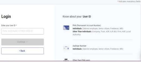 e-Filing portal of the Income Tax Department