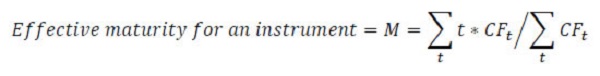 effective maturity M for the instrument is defined as follows