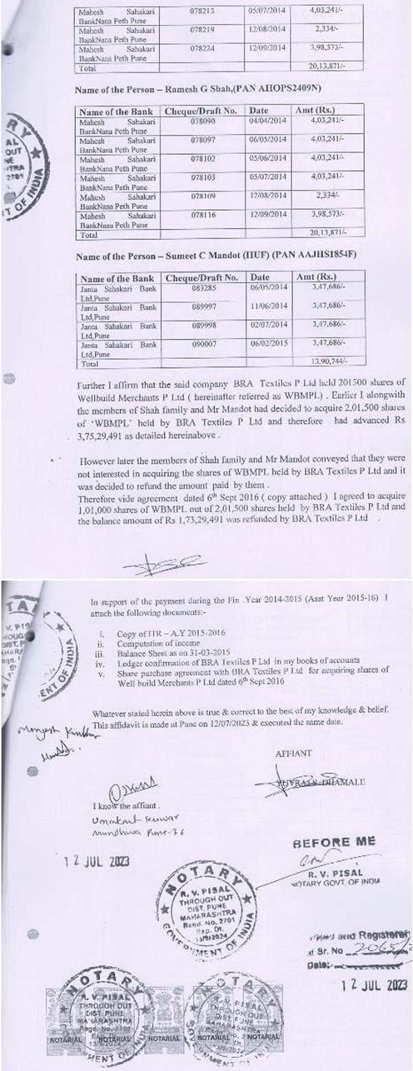 filed an affidavit
