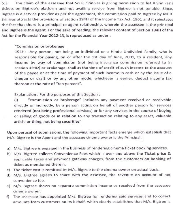 AO however not convinced with the submissions