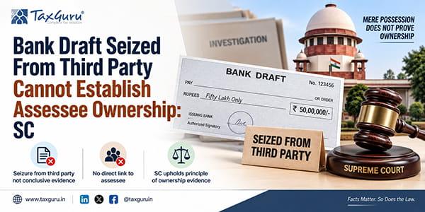 Bank Draft Seized From Third Party Cannot Establish Assessee Ownership: SC