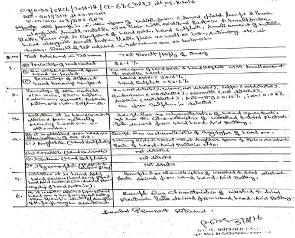 Comparative Test Results and Remarks
