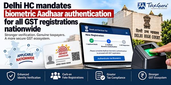 Delhi HC mandates biometric Aadhaar authentication for all GST registrations nationwide