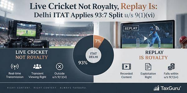 Live Cricket Not Royalty, Replay Is: Delhi ITAT Applies 93:7 Split u/s 9(1)(vi)