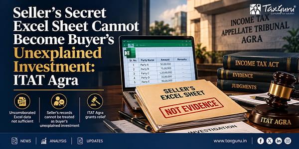 Seller’s Secret Excel Sheet Cannot Become Buyer’s Unexplained Investment: ITAT Agra