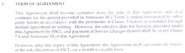 Term of Agreement
