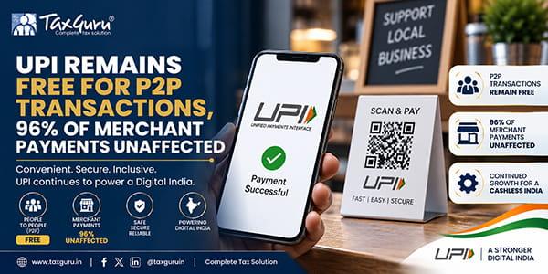 UPI Remains Free for P2P Transactions, 96% of Merchant Payments Unaffected
