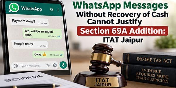 WhatsApp Messages Without Recovery of Cash Cannot Justify Section 69A Addition: ITAT Jaipur