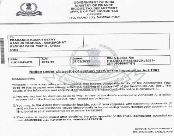 attention to the notice issued u-s.148A(b)